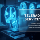 Teleradiology services USA: A board-certified radiologist reviewing a digital CT scan on high-resolution monitors in a dimly lit command center.